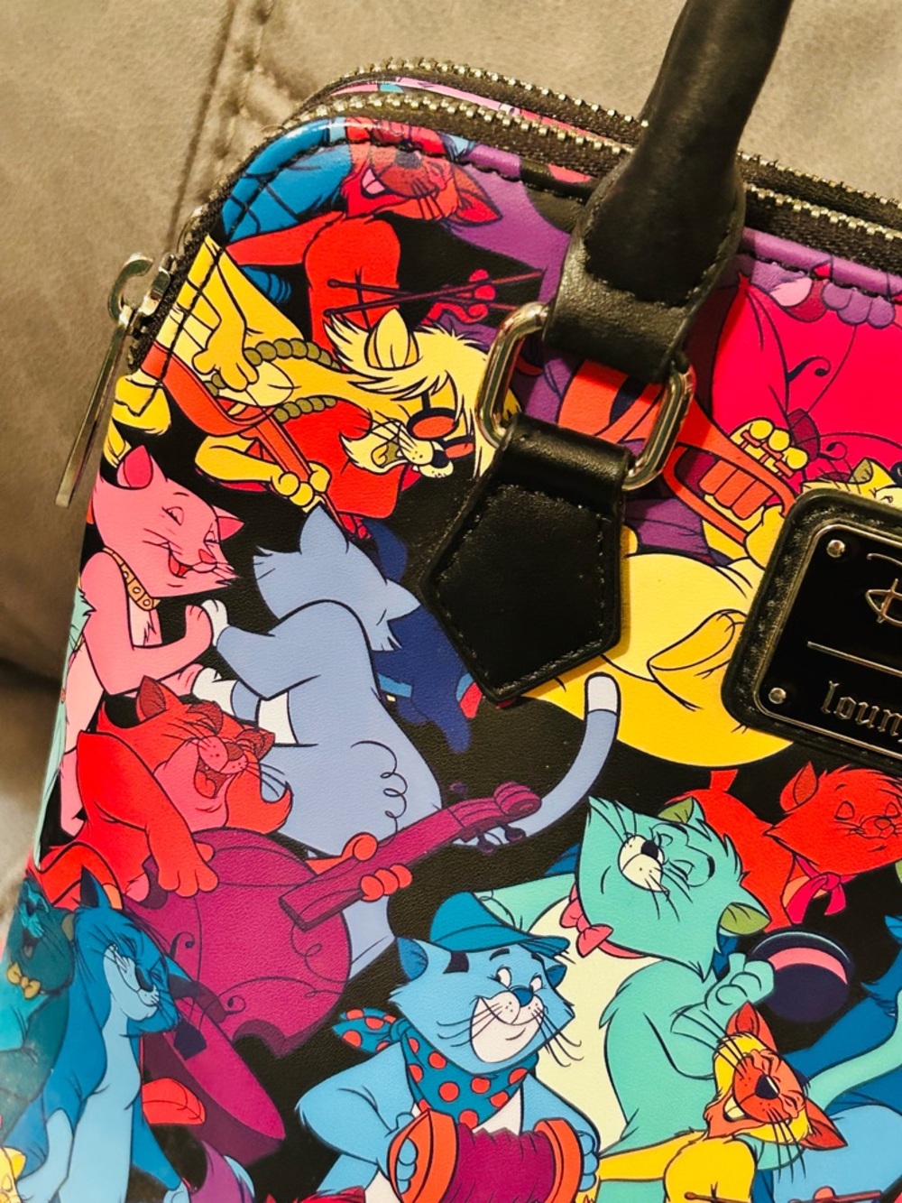 Loungefly Multicolor Disney Aristocats Satchel with Black Trim - Picture 3 of 16